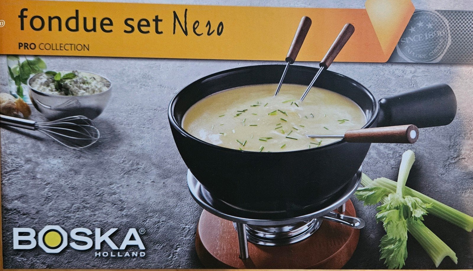 Boska Holland Fondue Set Nero - Nieuw in doos, Ophalen of Verzenden, Nieuw, Brander, Fondueset