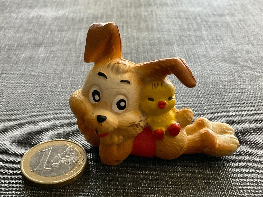W. Berrie Figuur Paashaas met kuikentje op rug Portugal 1979, Ophalen, Gebruikt