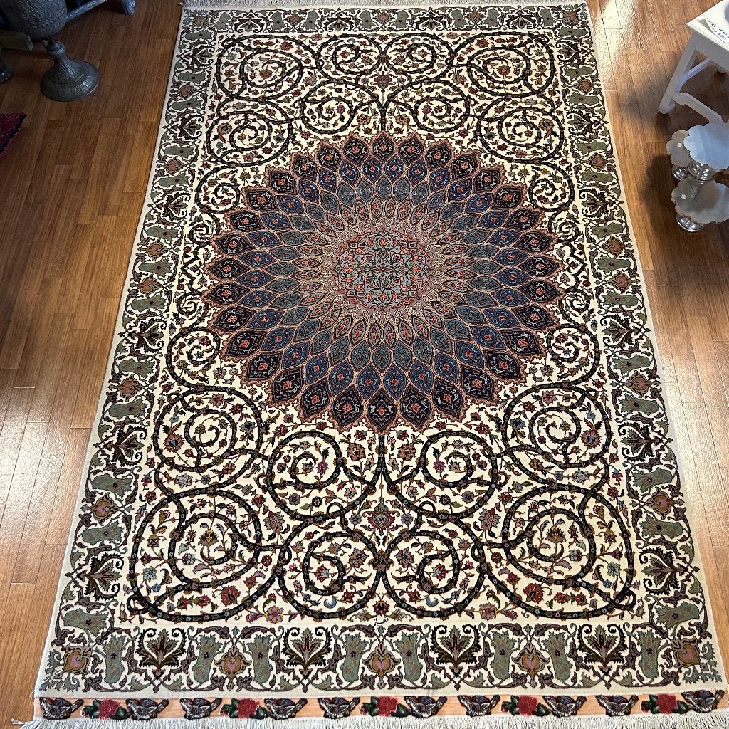 perzisch tapijt tabriz vloerkleed 318 x 200 - Gratis bezorgd, TTM Wonen, Meubels – (Perzische) Tapijten en Woonaccessoires, Blauw