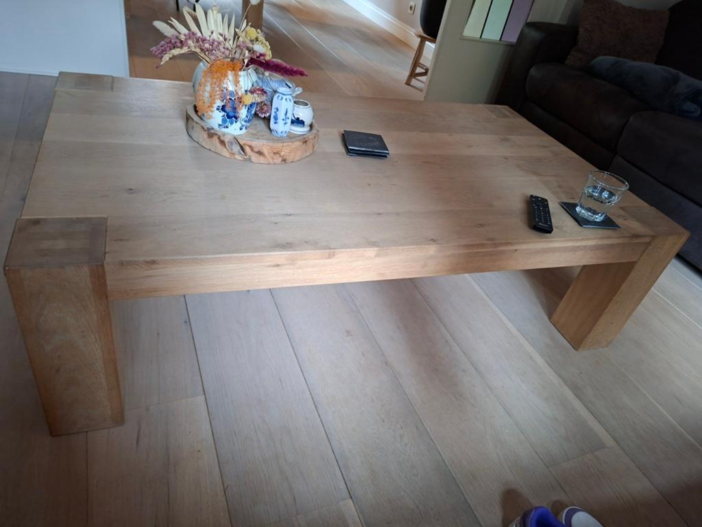 Salontafel, massief eiken, Huis en Inrichting, Tafels | Salontafels, Ophalen, 50 tot 100 cm, 50 tot 100 cm, Minder dan 50 cm