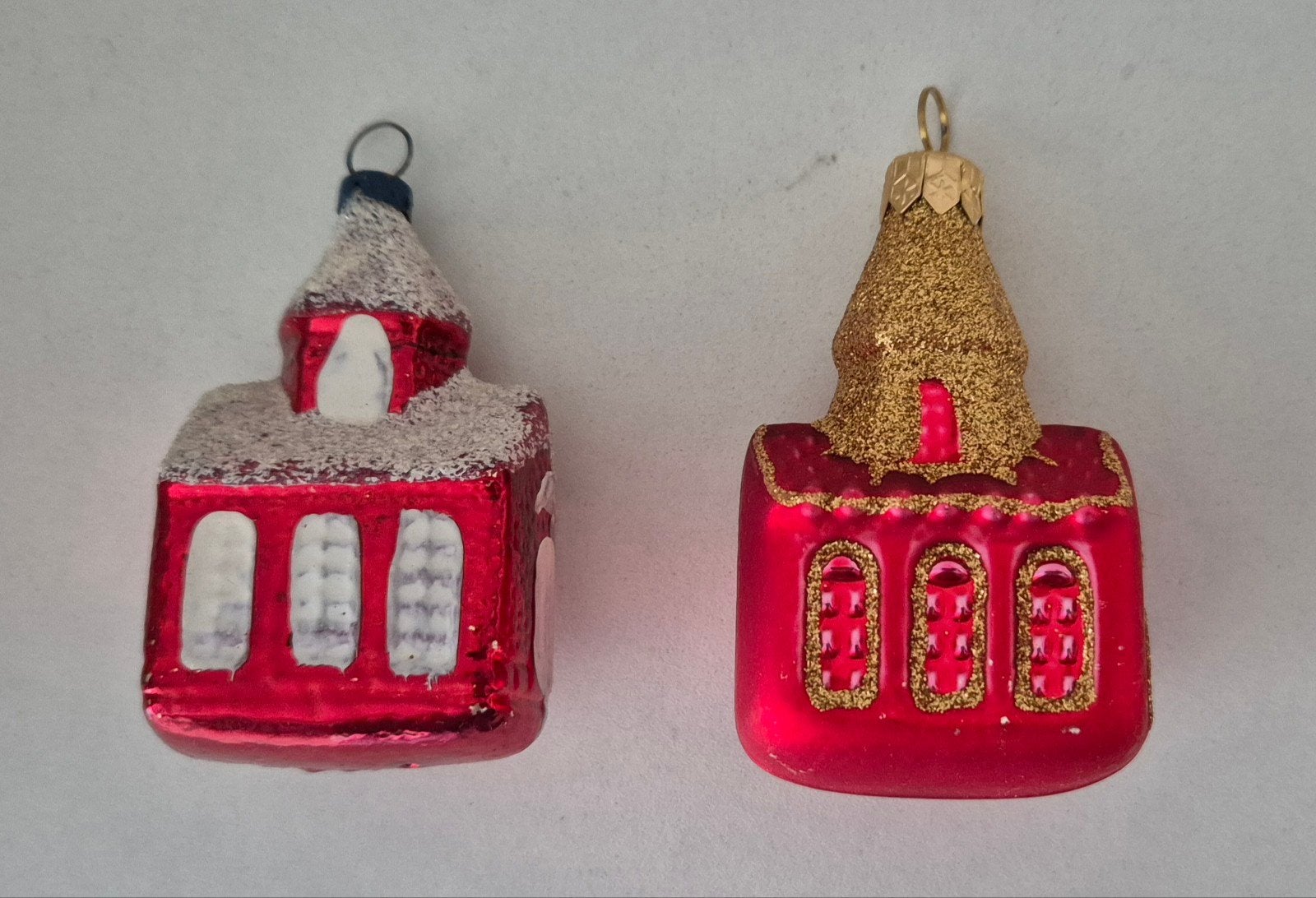 2 Kerstboomhangers kerk, Ophalen, Gebruikt