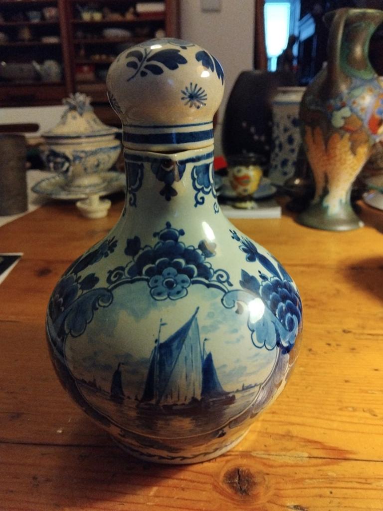 Porseleyne fles, kruik met stop 1920, Antiek en Kunst, Ophalen of Verzenden