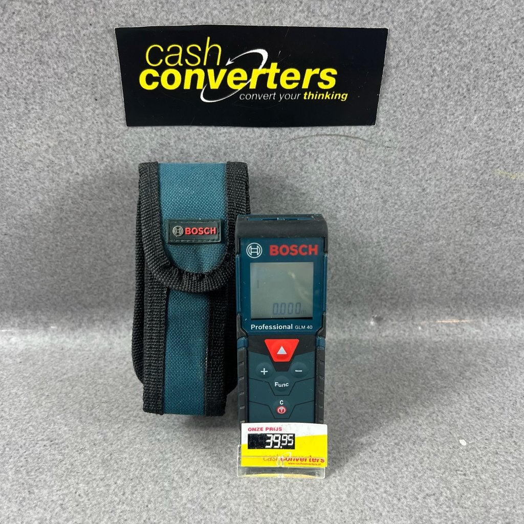 Bosch GLM 40 afstandmeter | met batt in hoes | 417381, Ophalen of Verzenden, Gebruikt, Afstand