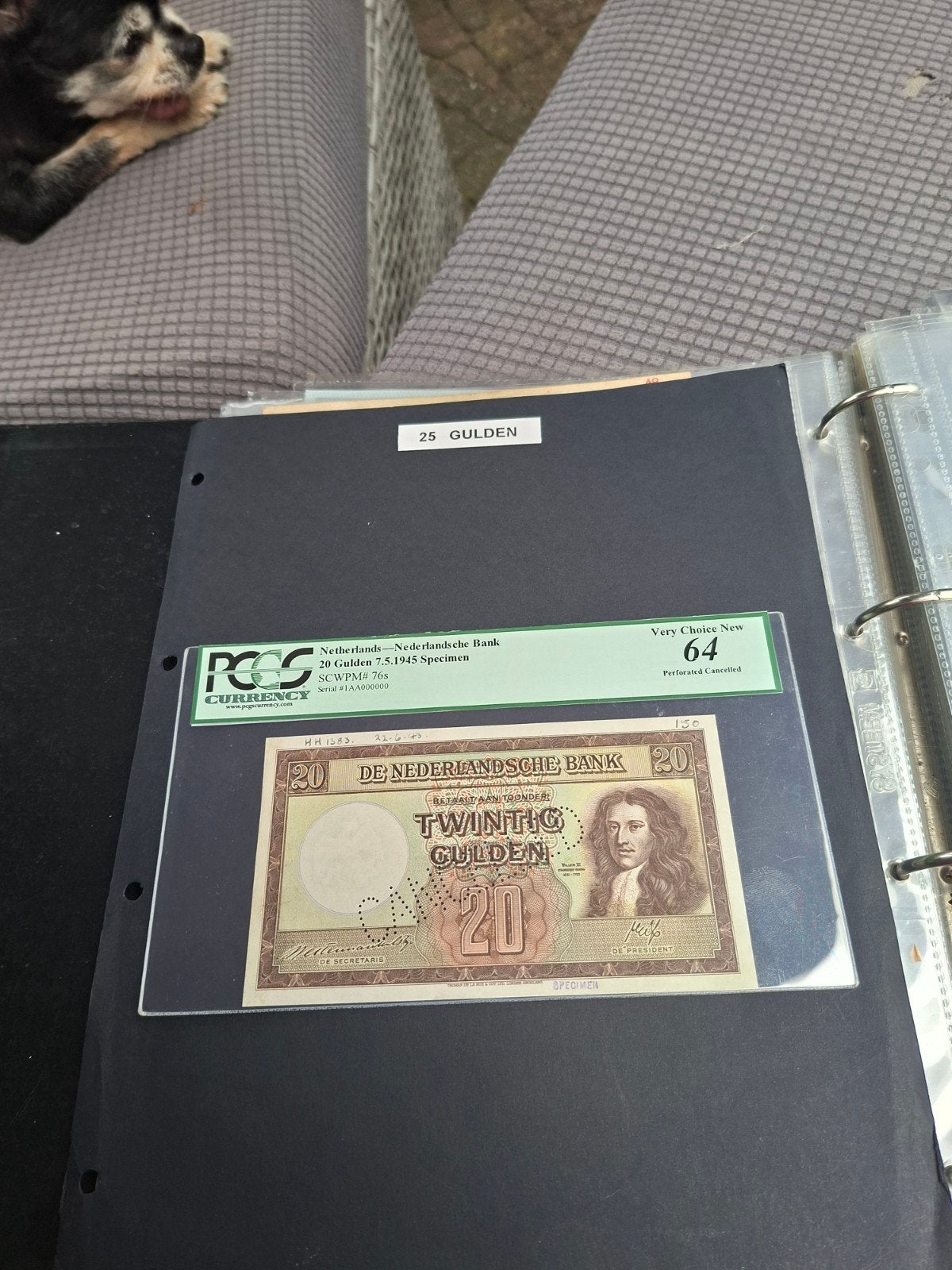20 gulden Koning willem III SPECIMEN uit 1945 gekeurd PMG 64, Postzegels en Munten, Bankbiljetten | Nederland, Ophalen of Verzenden
