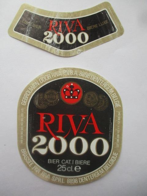 bieretiket Belgie 18-5 (7i) riva, Ophalen of Verzenden, Gebruikt, Overige typen, Overige merken