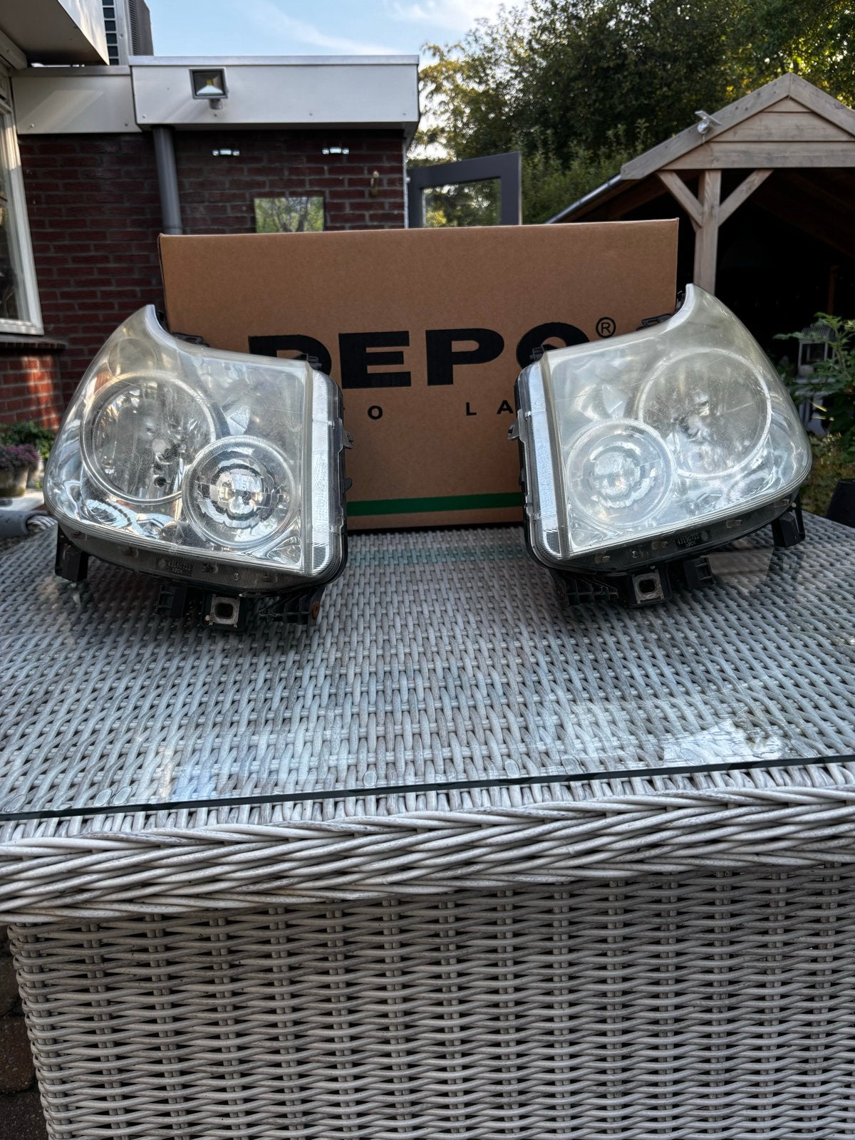 Set gebruikte koplampen voor Fiat Ducato, van 2e helft 2011., Auto-onderdelen, Ophalen of Verzenden, Gebruikt, Fiat