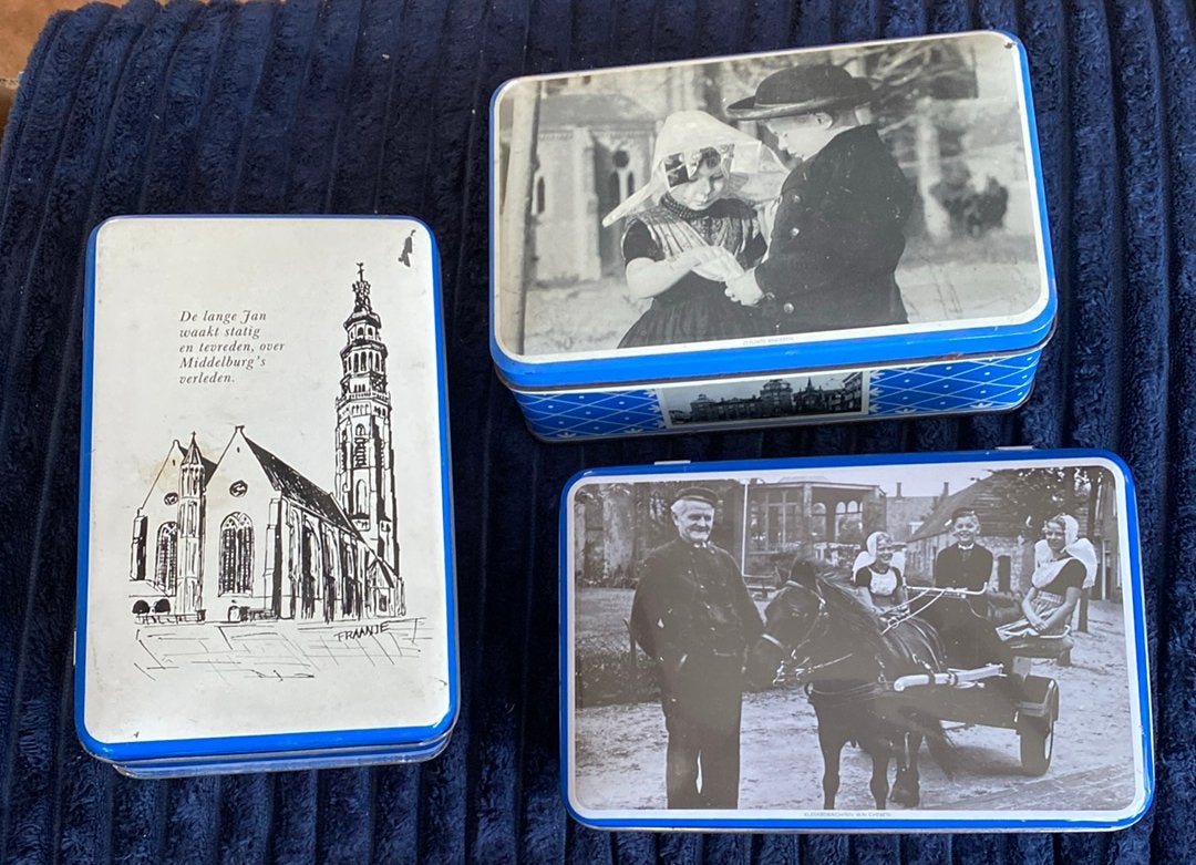 3 koekblikjes Zeeland, Ophalen of Verzenden, Gebruikt, Koek(jes)