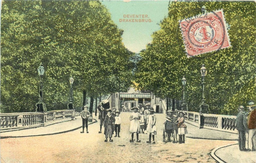 702-054-017 Deventer Drakenbrug, Verzamelen, Ansichtkaarten | Nederland, Verzenden, Voor 1920, Overijssel