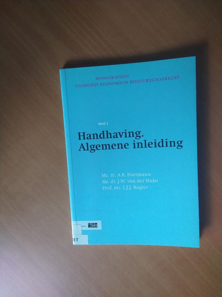 Handhaving. Algemene inleiding. Hartmann, Ophalen of Verzenden, Zo goed als nieuw