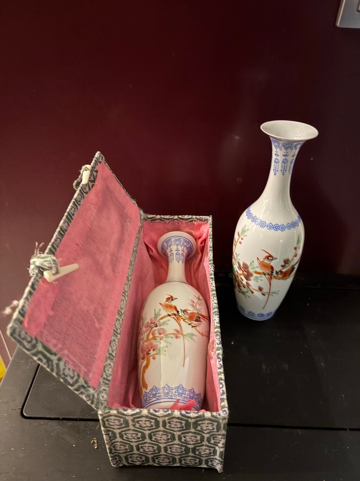 Set van 2 Chinese eggshell porseleinen vazen 20cm, Ophalen of Verzenden