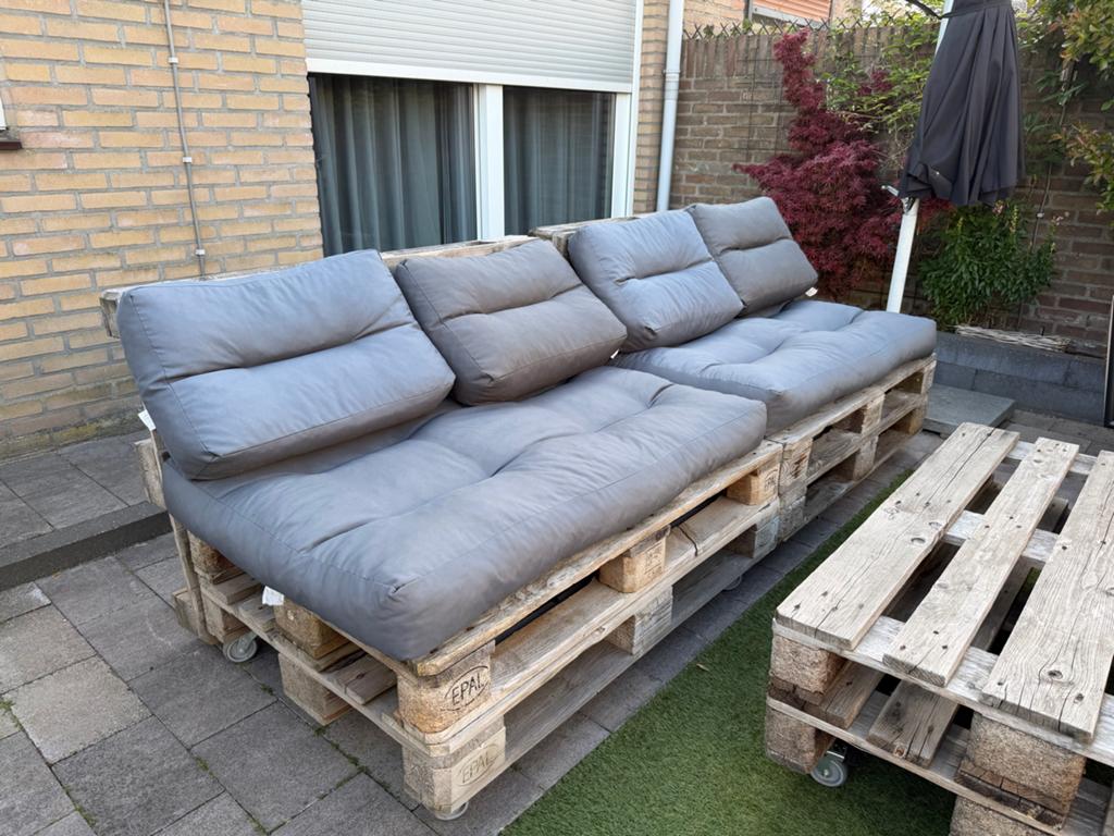 Pallet loungeset met tafel, Ophalen, Gebruikt, Hout