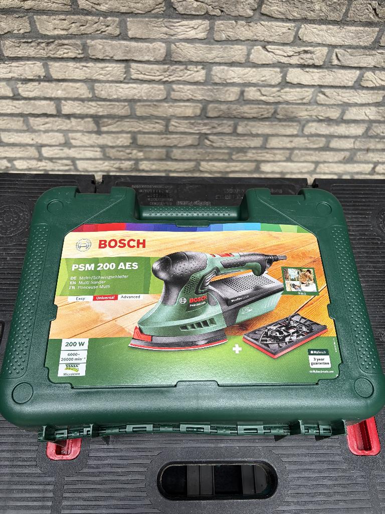 Schuurmachine Bosch PSM 200 AES met extra schuurpapier, Doe-het-zelf en Verbouw, Gereedschap | Schuurmachines, Ophalen, Gebruikt