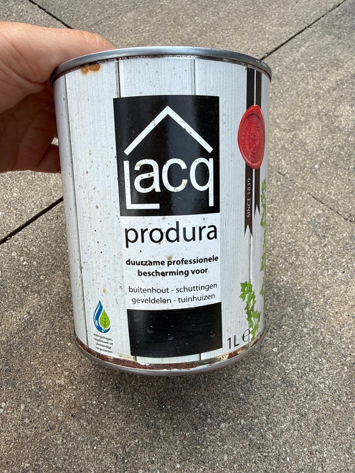 Lacq Produra Zwarte Beits 1L - Duurzame Houtbescherming, Zwart, Nieuw, Beits, Ophalen of Verzenden
