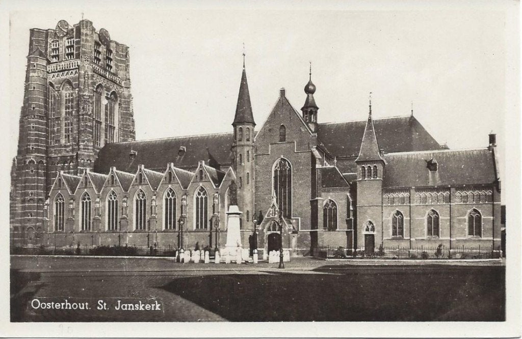 Oosterhout (N.Br.) St. Janskerk, ca. 1950, Ophalen of Verzenden, 1940 tot 1960, Ongelopen, Noord-Brabant