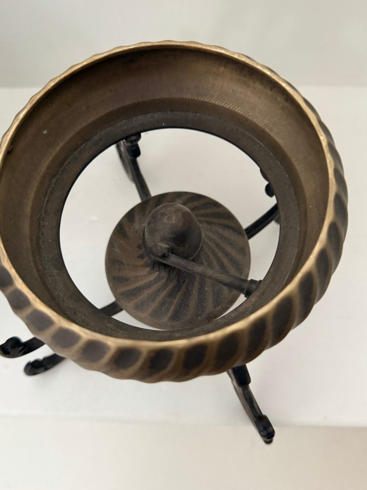 Antieke theepot met rechaud - Brons/Koper, Ophalen, Brons