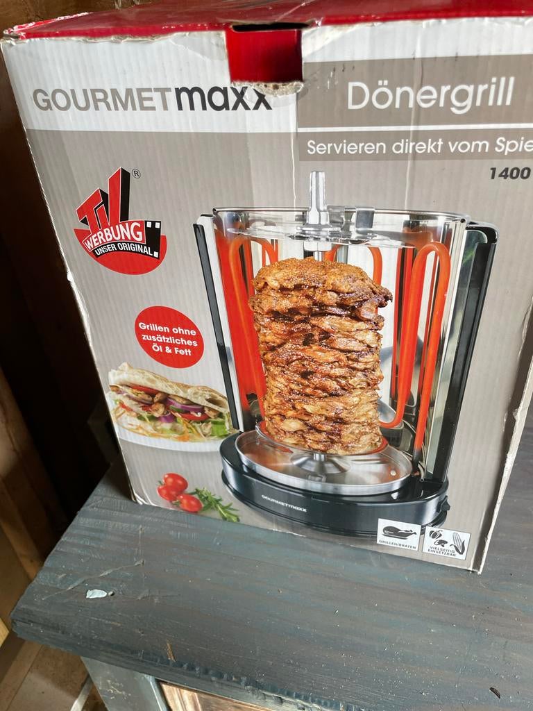 GOURMETmaxx Dönergrill 1400W - Serveer direct van het spit, Ophalen of Verzenden, Nieuw