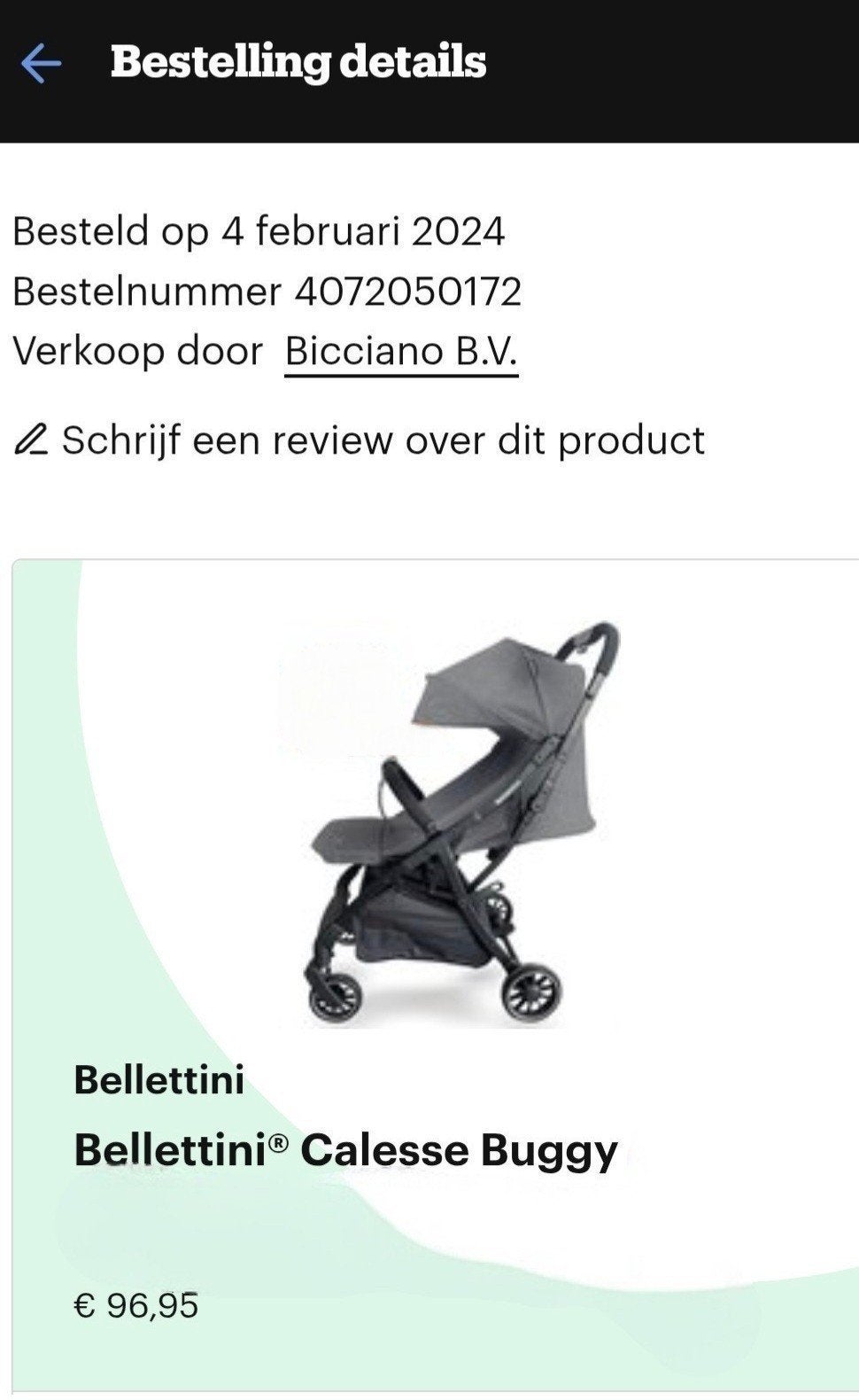 Bellettini Calesse Buggy -Compacte en stijlvolle kinderwage, Ophalen, Gebruikt, Overige merken, Verstelbare rugleuning