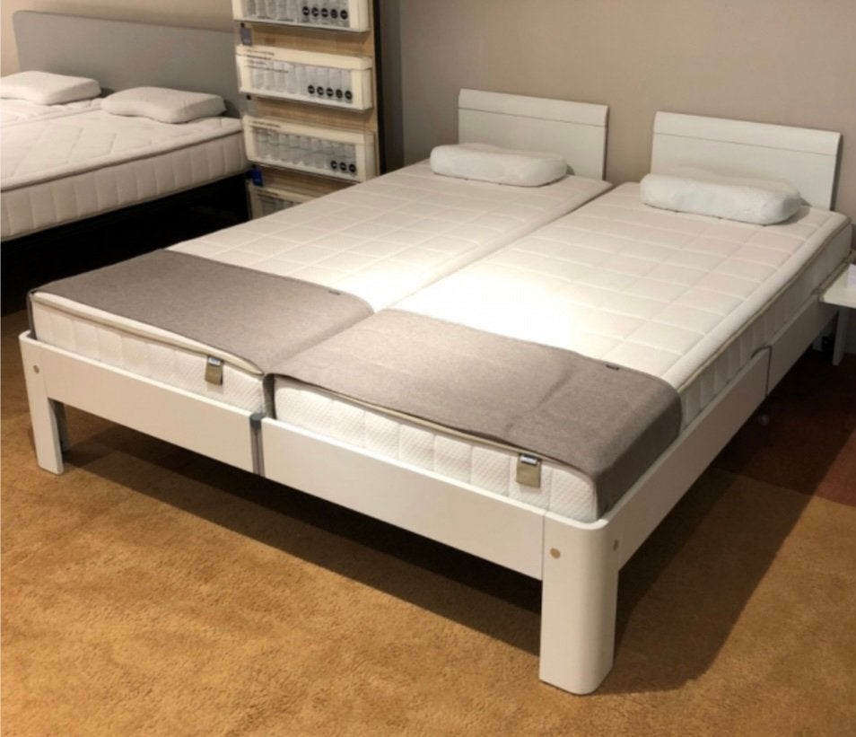 Auping Auronde 1500 180x200 Wit Deelbaar 2M Elektrisch, Huis en Inrichting, Slaapkamer | Bedden, Verstelbaar, Auping Auronde Deelbaar Elektrisch Seniorenbed
