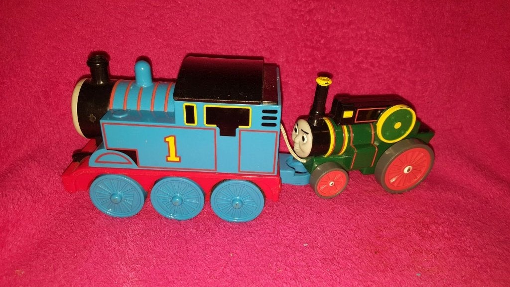 Thomas de Trein, met klein treintje, Tomy. 3A13, Tweedehands verkoop, Tweedehands verkoop, Gebruikt, Ophalen of Verzenden
