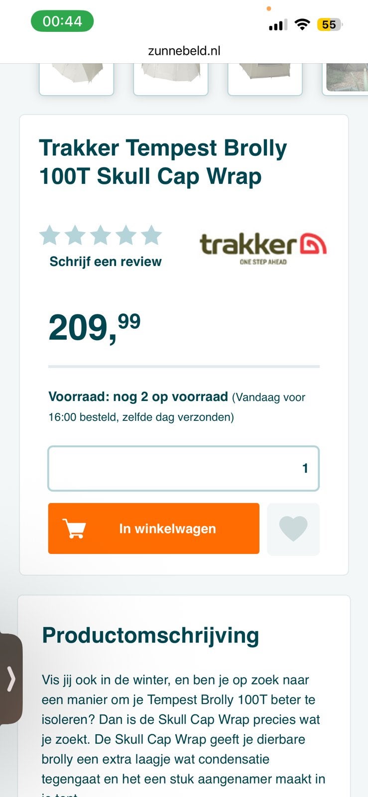 Trakker  BROLLY 100T winterwarp fox solar nash jag esp korda, Ophalen of Verzenden