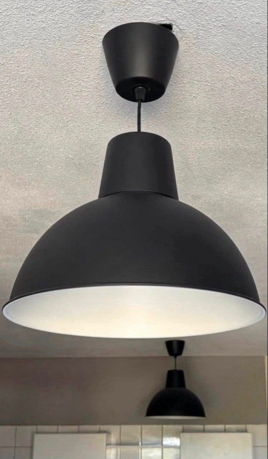 Ikea Hektar hanglamp, zwart, 38 cm 2x, Ophalen, Gebruikt, Metaal, E27 (groot)