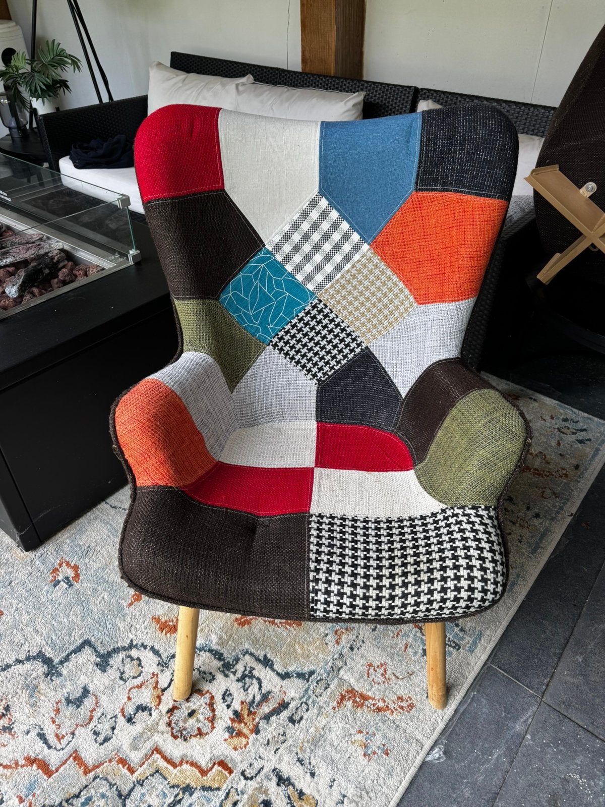 2 kleurrijke fauteuils, Ophalen, Zo goed als nieuw, 75 tot 100 cm, 50 tot 75 cm
