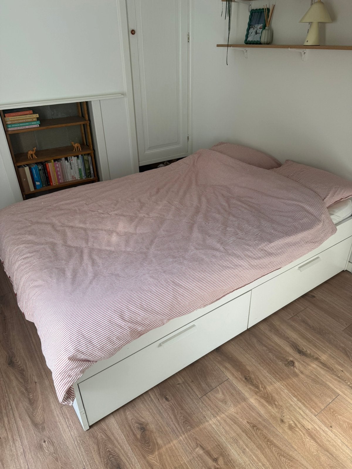 Ikea bed BRIMNES met opbergruimte 140x200, Ophalen, Gebruikt, Wit, Tweepersoons