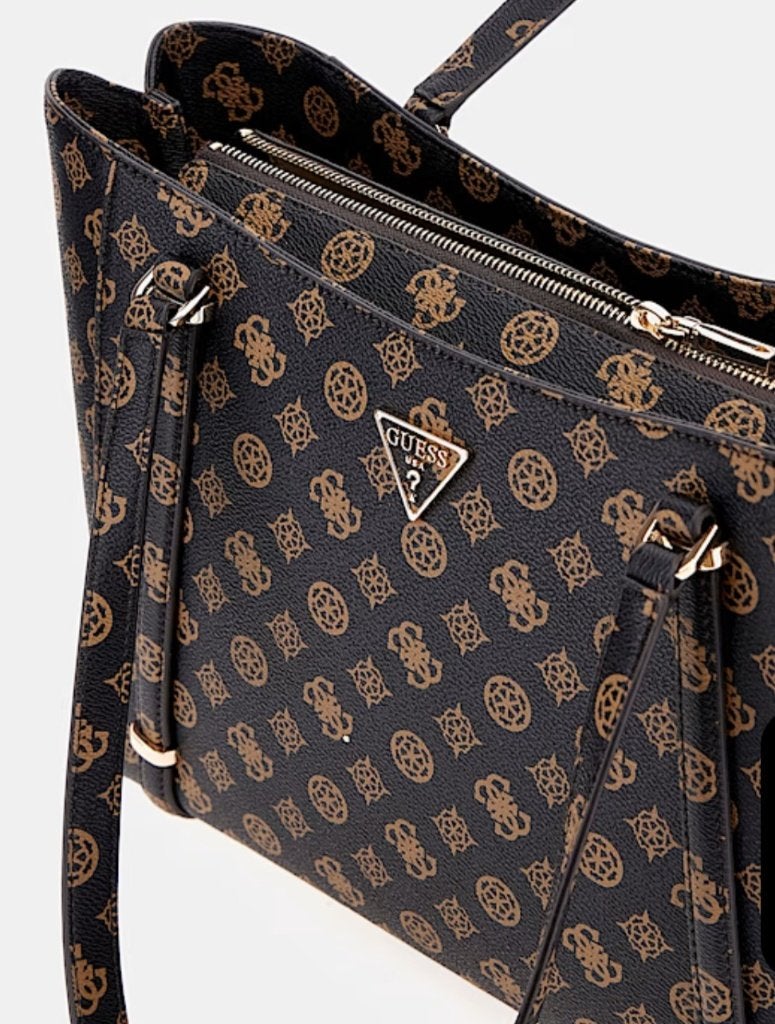 Guess Shopper Tas Zwart/Bruin met Logo Print, Ophalen, Nieuw, Bruin, Shopper
