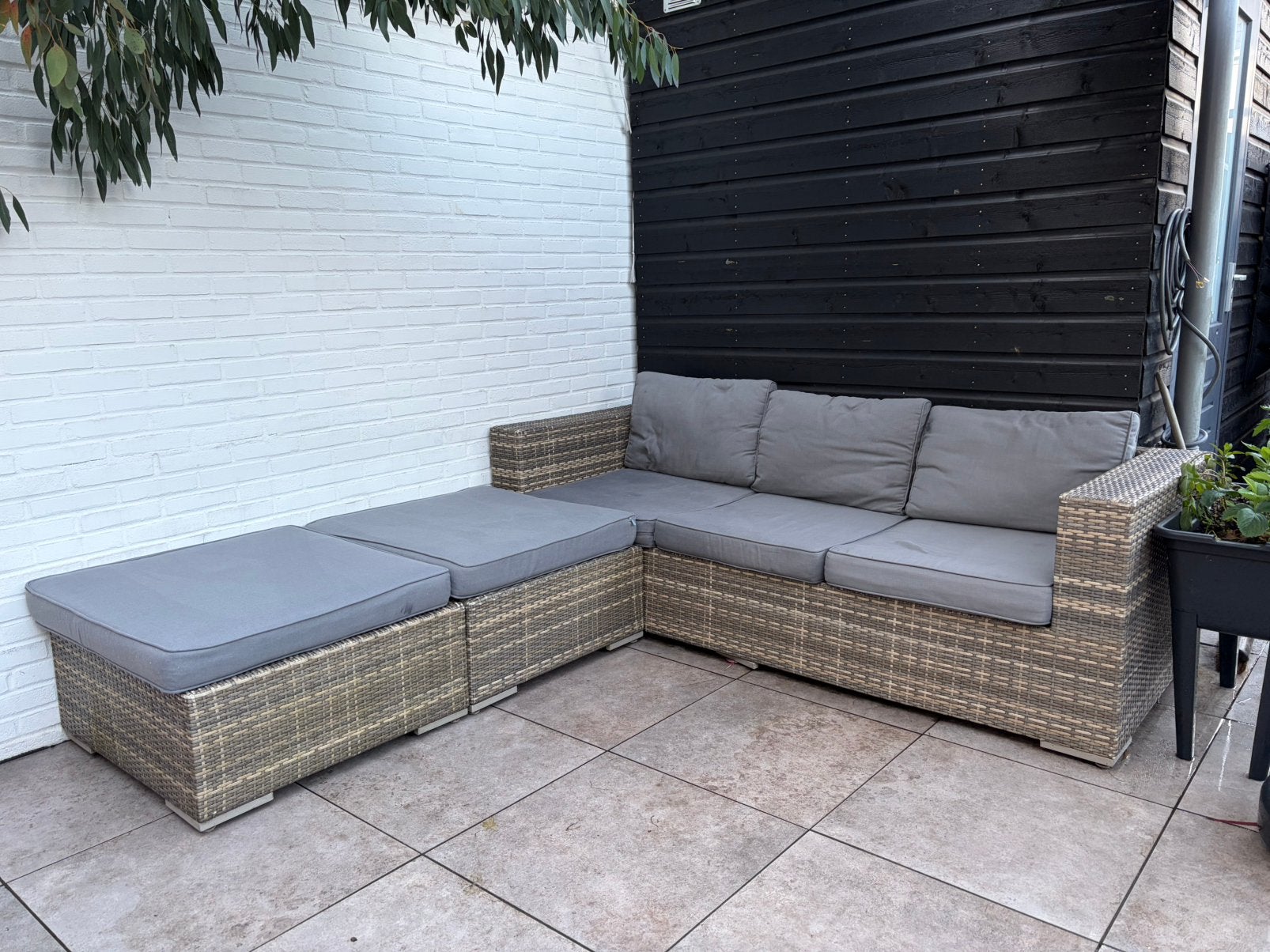 Central park hoekbank lounge set, Ophalen, Zo goed als nieuw, Wicker, Bank
