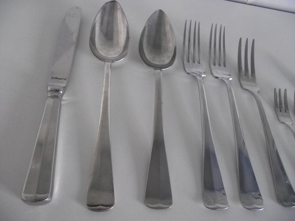 14 st vintage RVS Haags Lofje bestek Gero Silpacca Sola p st, Ophalen of Verzenden