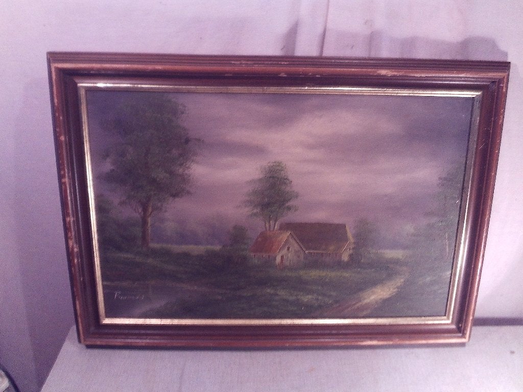 Prachtig Geschilderd Werk 'Kempische Boerderij' - P Arends, Antiek en Kunst, Doek, Ophalen of Verzenden, Landschap, Olieverf