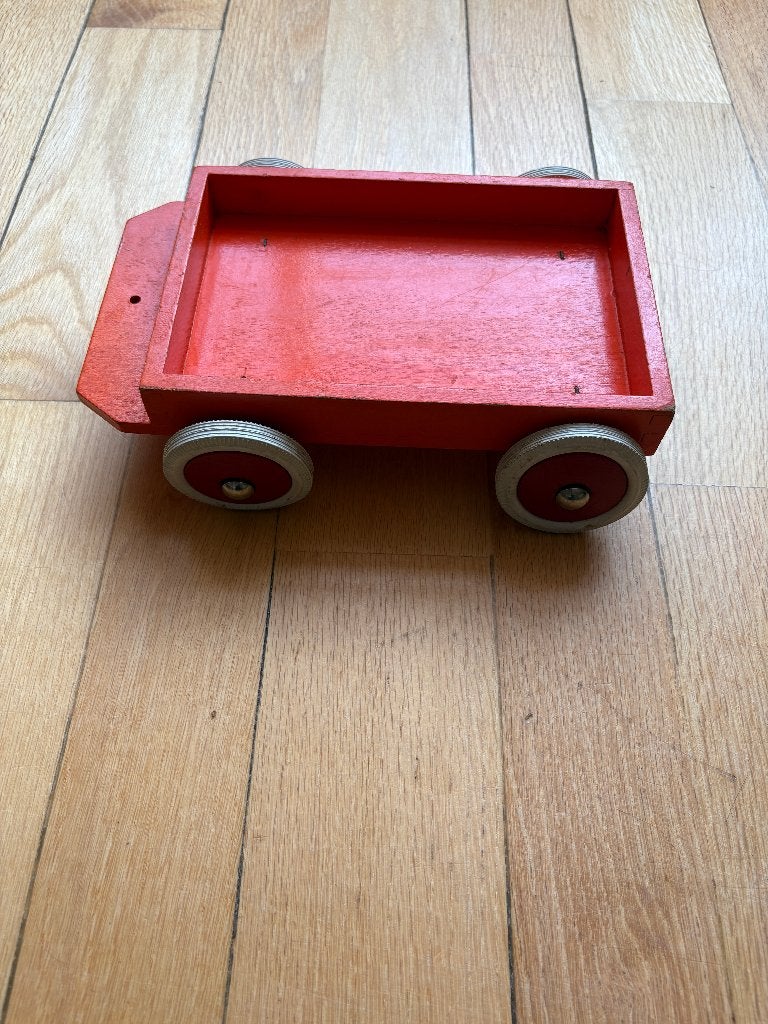 Vintage Houten trekkar ’60. De kar is voorzien van wielen, Ophalen of Verzenden, Gebruikt, Duw- of Trekspeelgoed