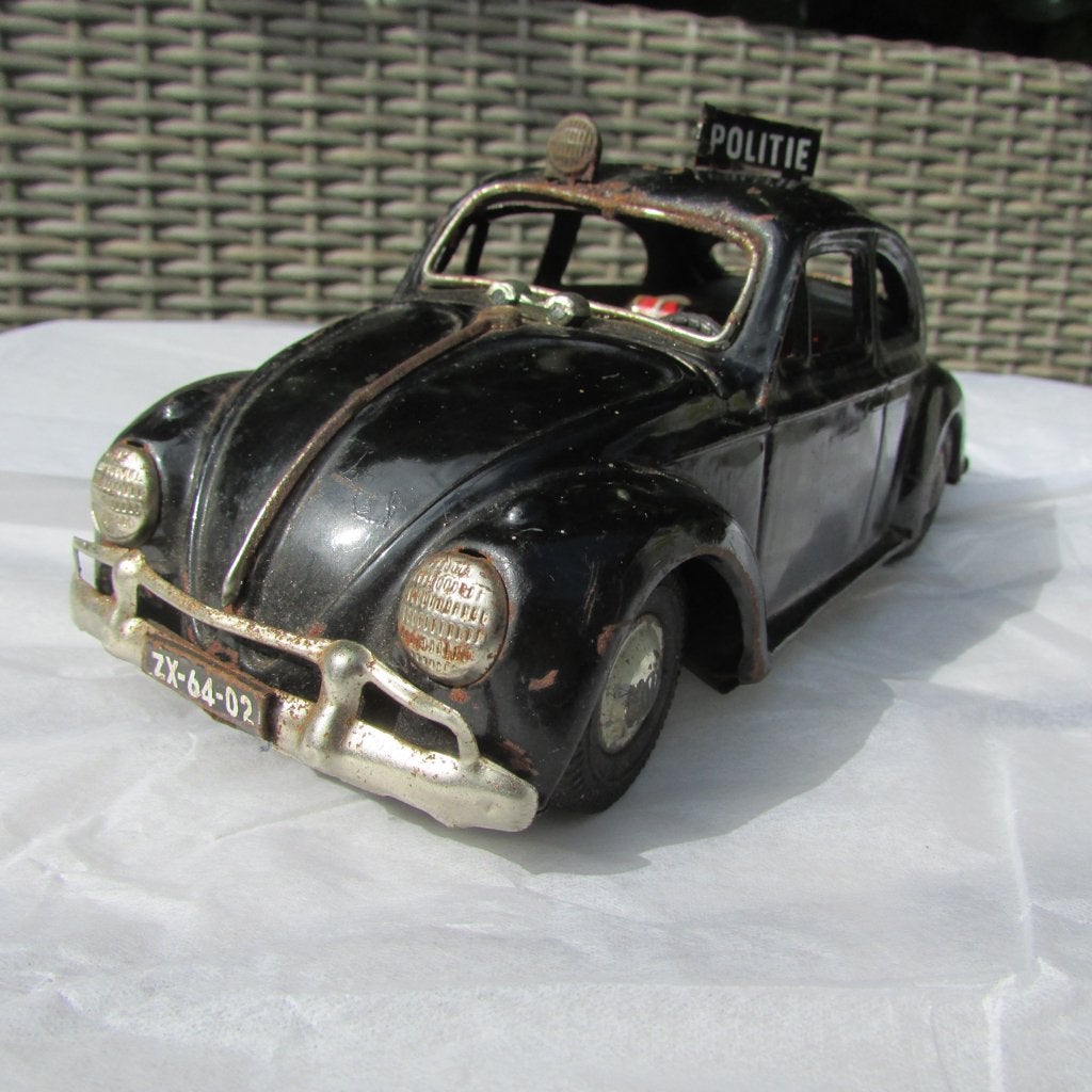 Oude blikken Volkswagen kever Bandai Politie made in Japan, Antiek en Kunst, Antiek | Speelgoed, Ophalen of Verzenden