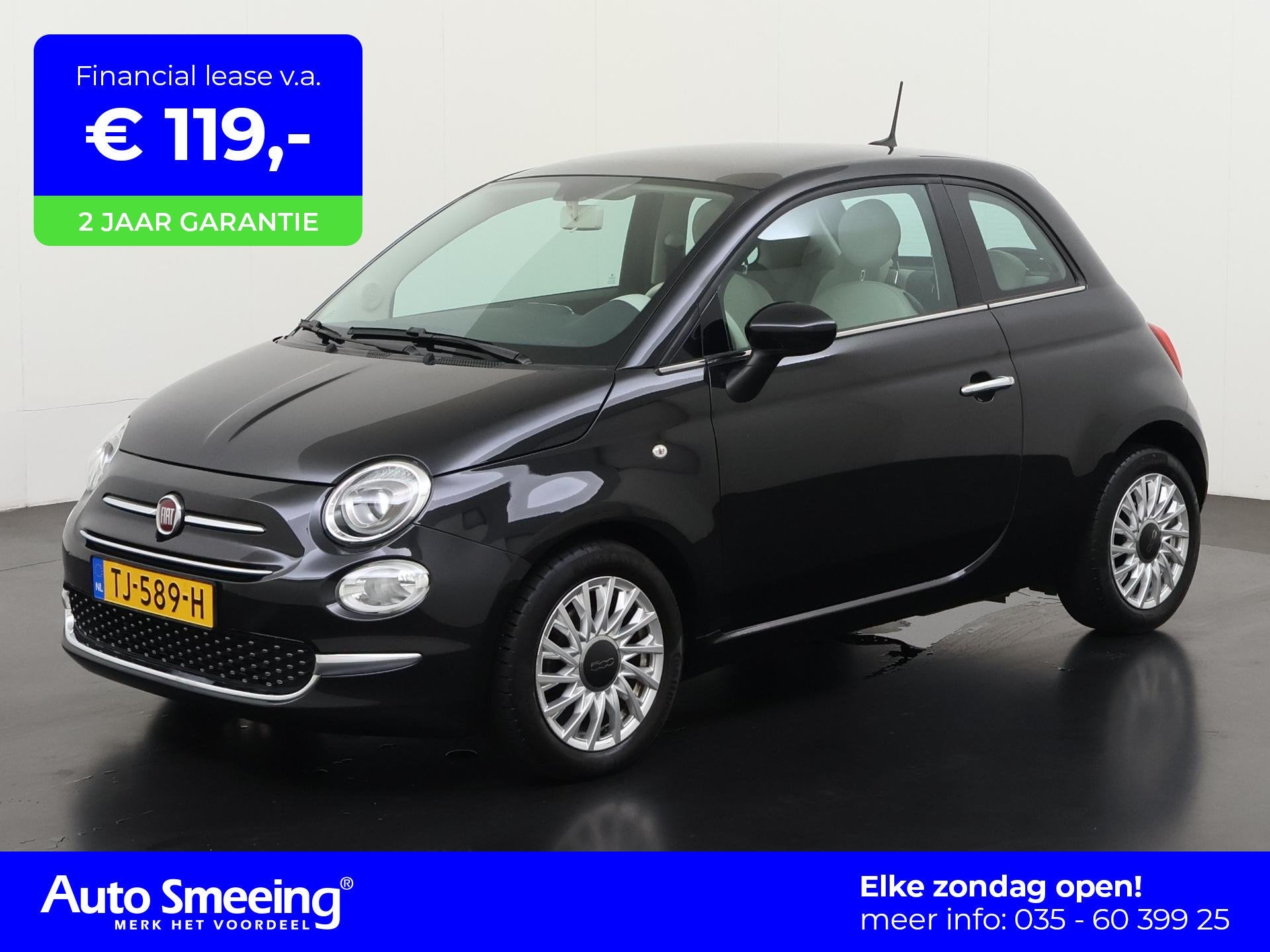 Fiat 500 0.9 TwinAir Turbo Lounge | Panoramadak | Navigatie, Voorwielaandrijving, 12 maanden, Gebruikt, Origineel Nederlands