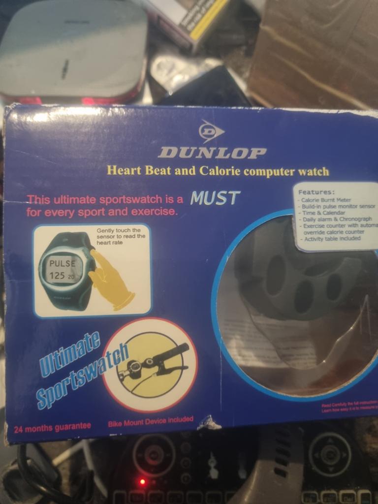 Dunlop Hartslag & Calorie Computer Horloge - Sportswatch, Zwart, Nieuw, Ophalen of Verzenden, Hartslag