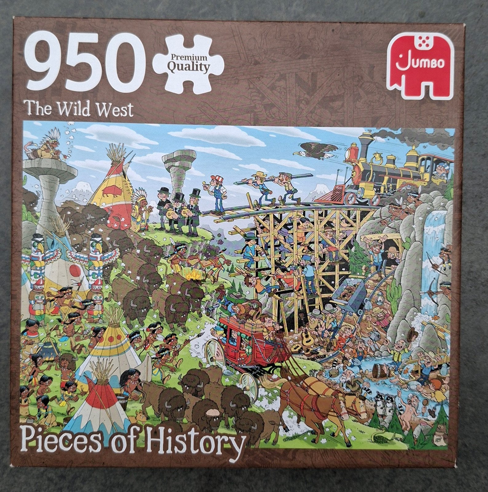 Puzzel Pieces of History The wild West, Hobby en Vrije tijd, Denksport en Puzzels, Ophalen of Verzenden, 500 t/m 1500 stukjes
