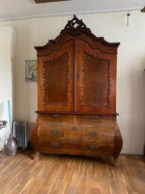 Mahonie houten  kabinet, kuifkast, Antiek en Kunst, Ophalen
