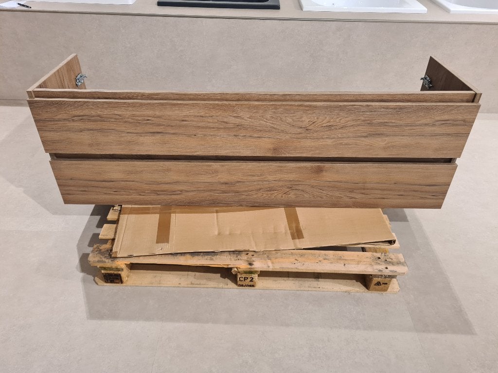 Thebalux onderkast 160 cm – HPL houtlook – showroommodel, Doe-het-zelf en Verbouw, Sanitair, Zo goed als nieuw, Bad, Ophalen