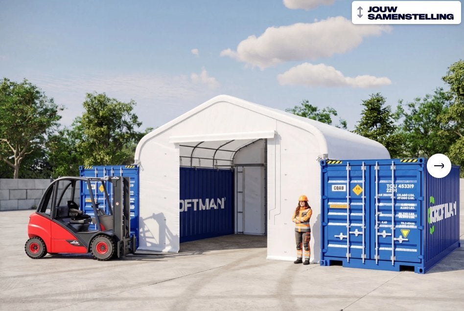 Kroftman container overkapping 6x6 mtr gebruikt, Ophalen, Gebruikt, Overige typen, 6 meter of meer