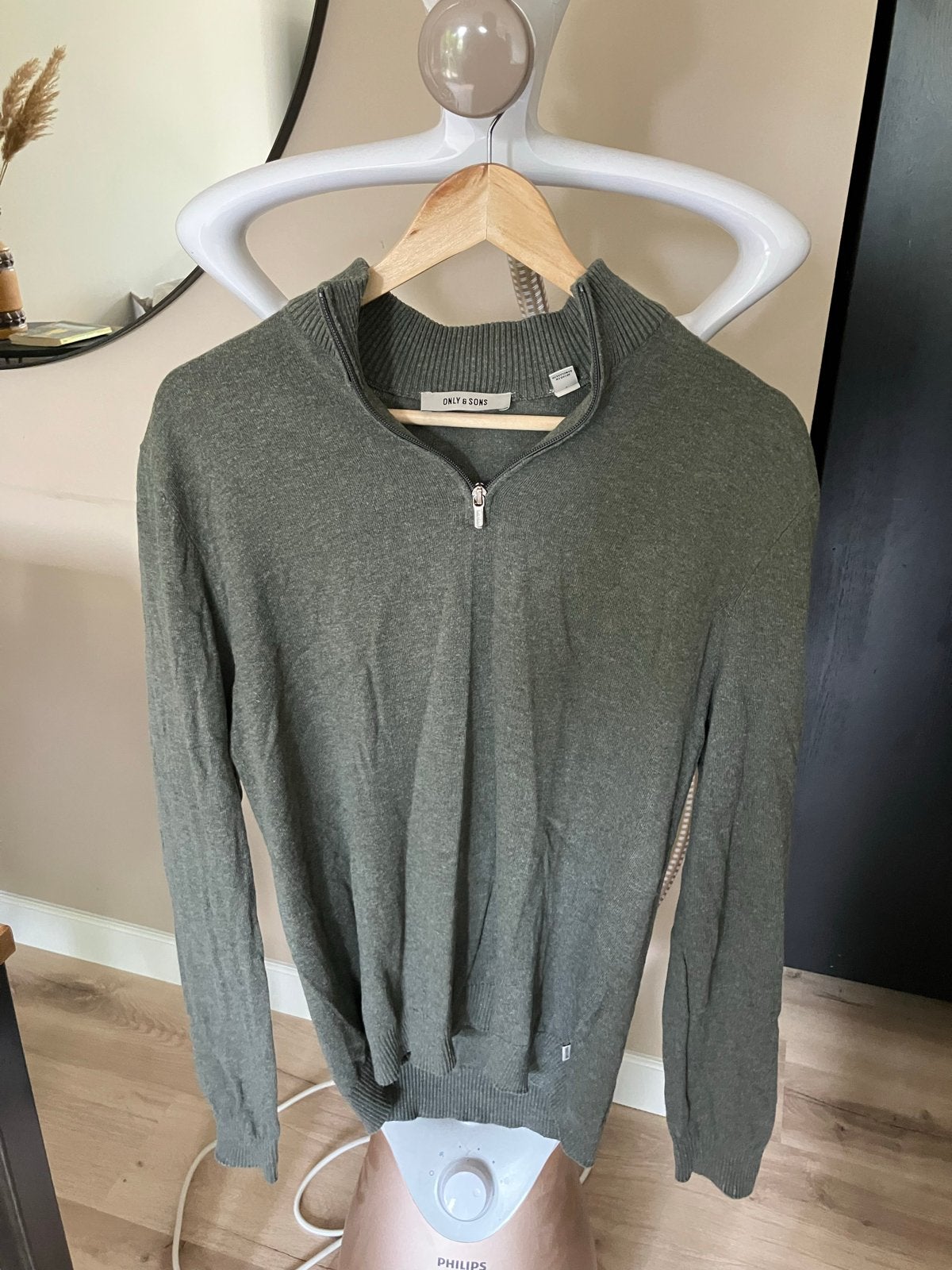 Only & Sons zip trui L, Ophalen of Verzenden, Zo goed als nieuw, Maat 52/54 (L), Groen