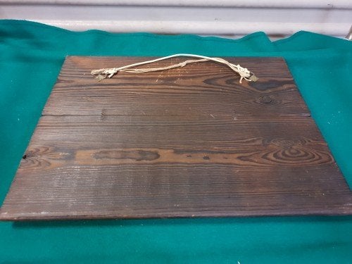 Wandbord lood met voorstelling van koets met paarden op hout, Huis en Inrichting, Woonaccessoires | Wanddecoraties, Ophalen of Verzenden