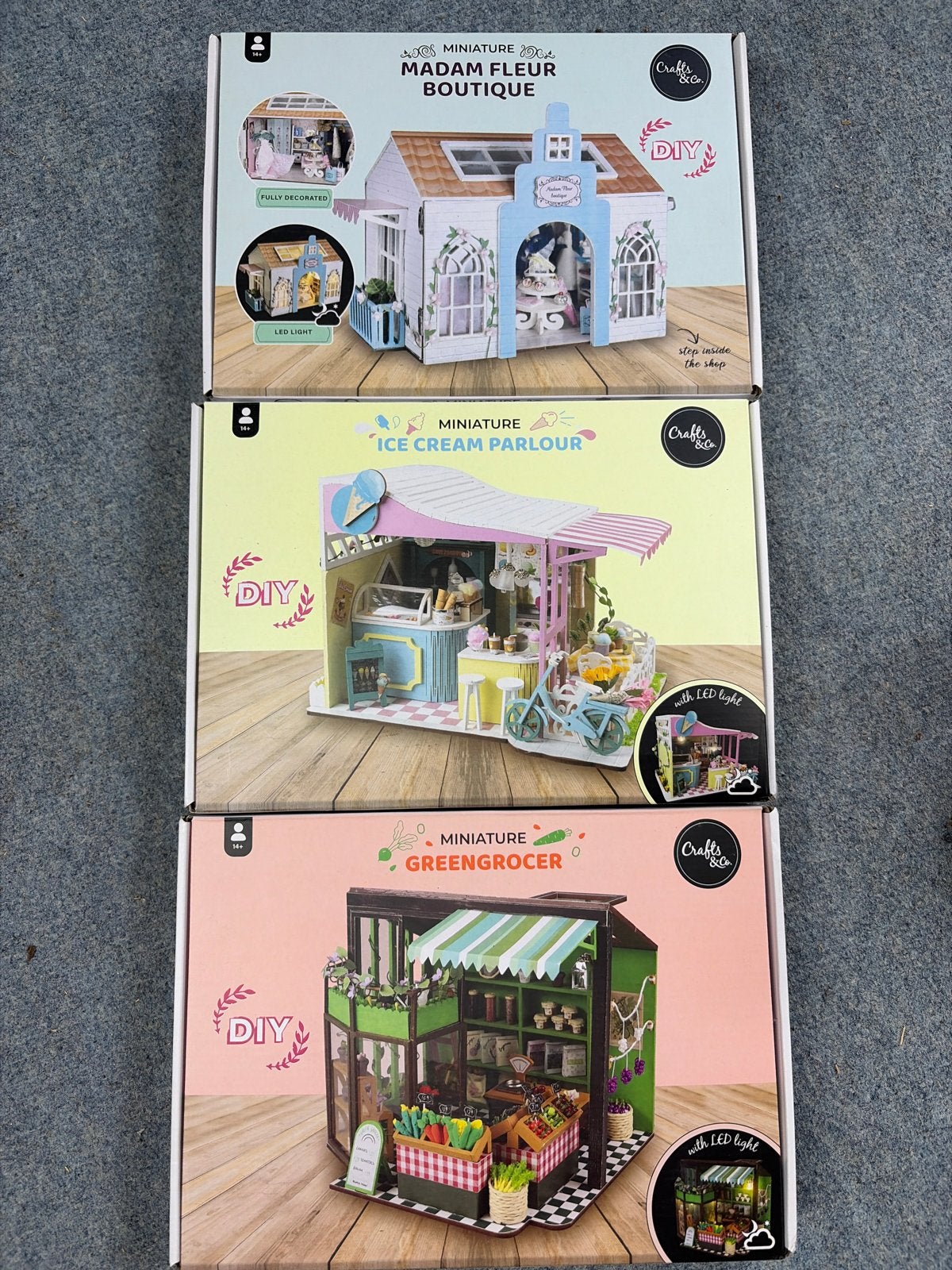 DIY Miniatuur Poppenhuisjes Set - 3 Stuks, Verzamelen, Ophalen of Verzenden, Nieuw, Poppenhuis