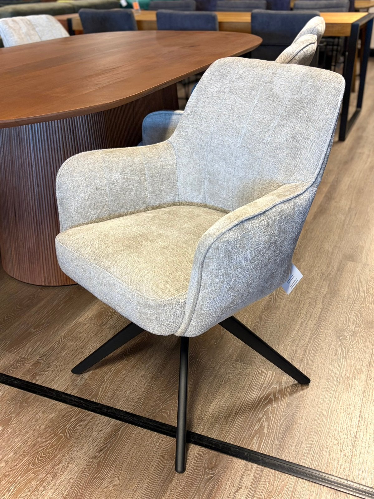 Nieuwe luxe eetkamerstoelen met memory draai Boucle Velvet, Huis en Inrichting, Ophalen, Nieuw, Leer, Eetkamerstoelen stoel eettafelstoelen draaistoelen stoelen