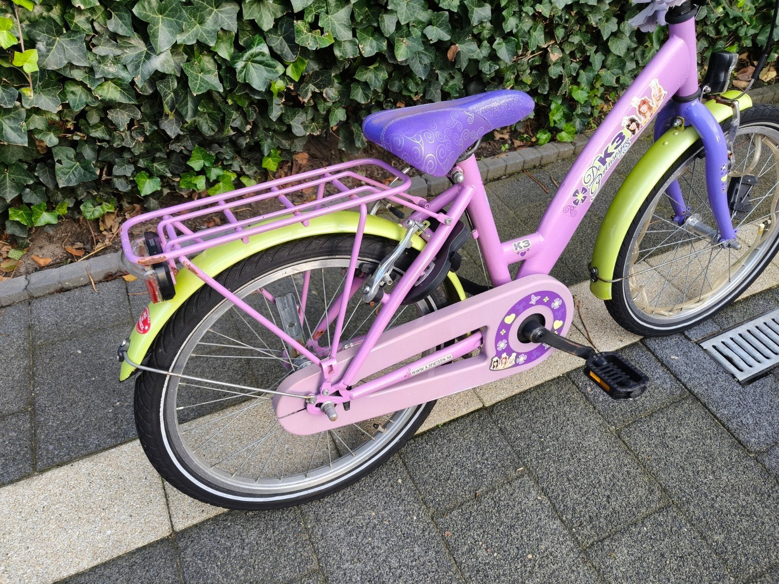 Roze K3 16 inch meisjesfiets (4-6 jaar), Terugtraprem, Gebruikt, Ophalen of Verzenden, Handrem