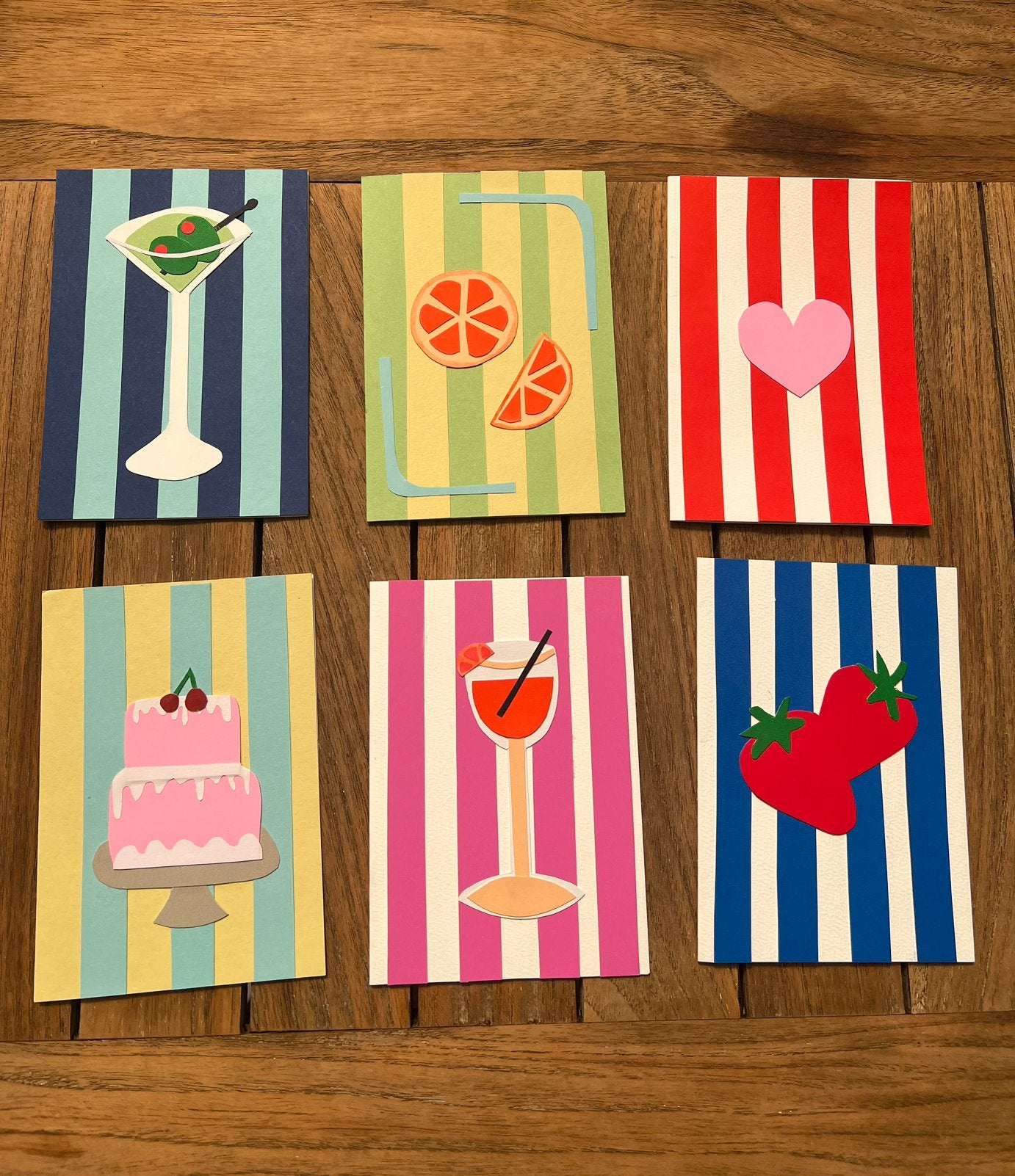 Handmade carts | 3D | cadeau | strepen, Ophalen of Verzenden, Nieuw, Overige thema's