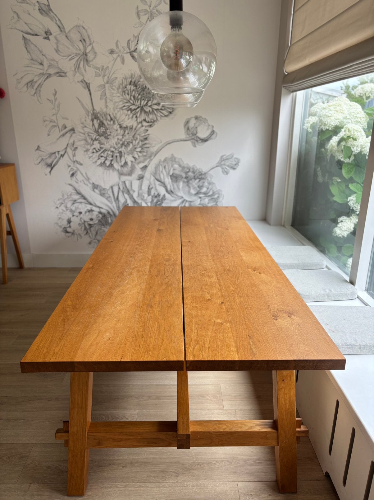 Eettafel eikenhout Mockelby IKEA, Huis en Inrichting, Tafels | Eettafels, Ophalen, Gebruikt, Eikenhout, 200 cm of meer