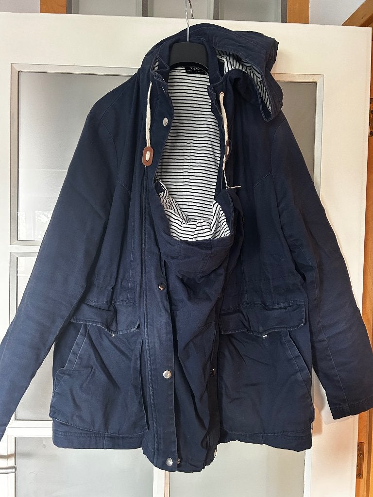 Zwangerschapsjas, Ophalen, Bonprix, Blauw, Maat 46/48 (XL) of groter