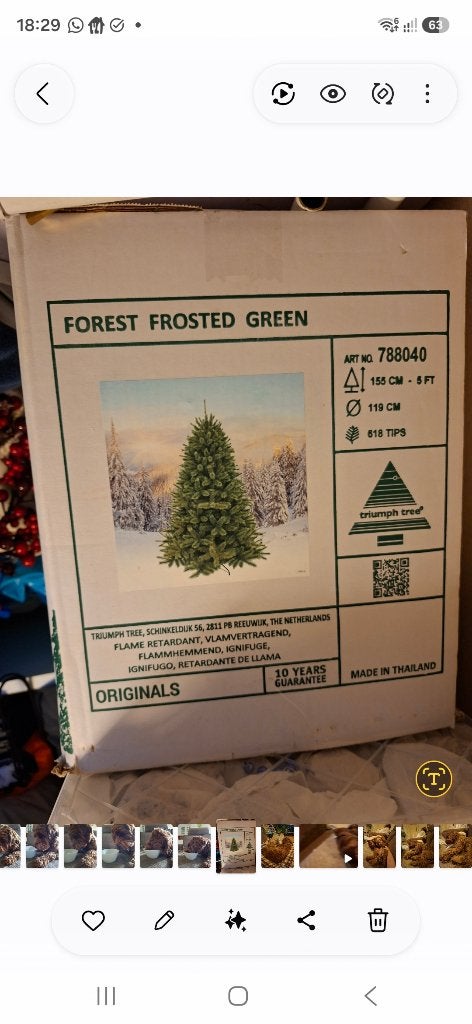 Kunstkerstboom Triumph Tree – Forest Frosted Green | 155 cm, Ophalen, Zo goed als nieuw