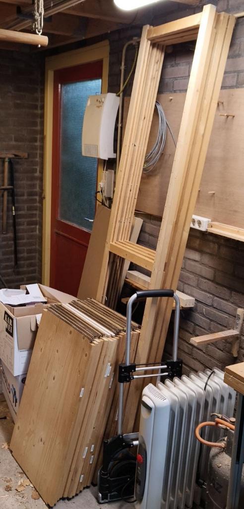 Lundia stellingkast 240cmx50cm + onderdelen, Ophalen, Gebruikt
