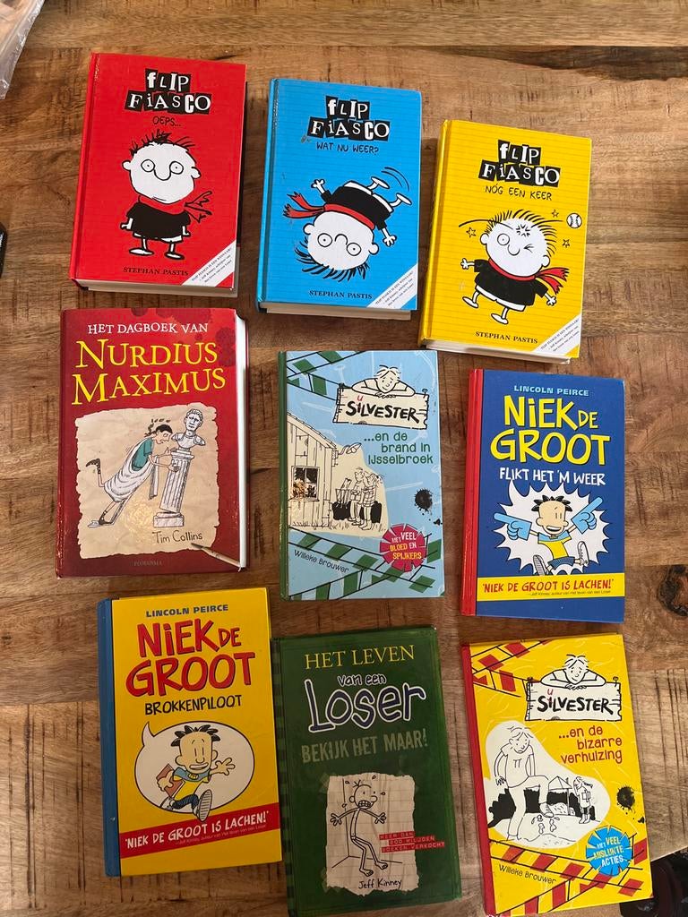 Kinderboekenpakket: Flip Fiasco, Niek de Groot, Het Leven va, Boeken, Ophalen of Verzenden, Gelezen, Fictie algemeen
